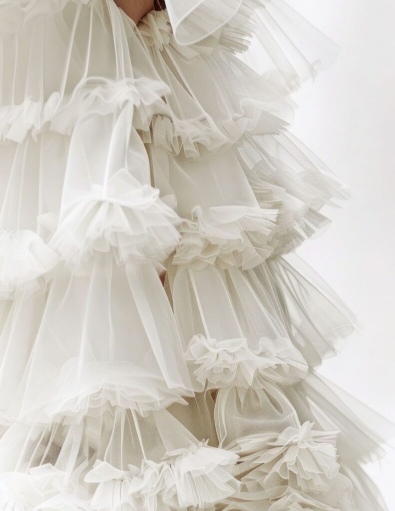 Details eines Brautkleids-modern.